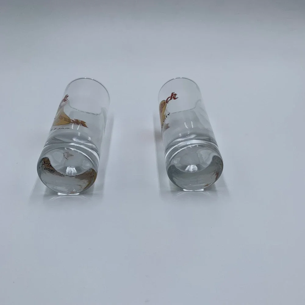Hard Rock Cafe Shot Glass Set Salt‎ Lake City Clear Excellent Tall Shooter 2pc